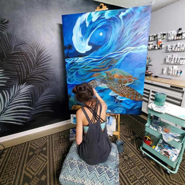 hand painted stretched canvas